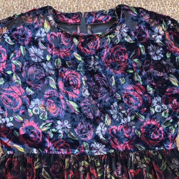 Vintage Handmade Velvet Floral Maxi Dress - Picture 2 of 13
